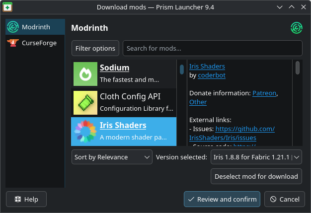 Penguin Launcher screenshot showing the mod installation user-interface