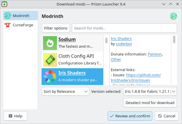 Penguin Launcher screenshot showing the mod installation user-interface