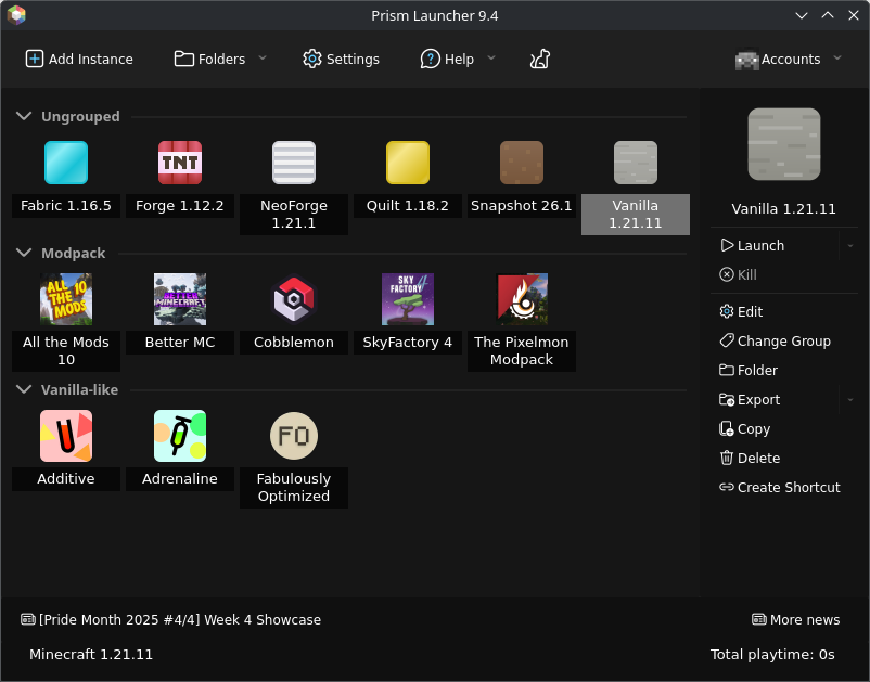 Penguin Launcher screenshot showing a themed user-interface